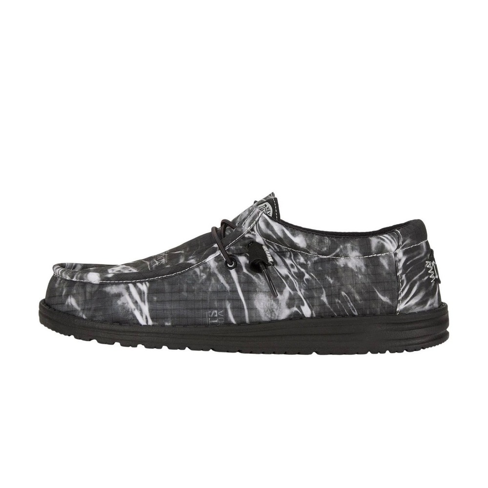 Hey Dude Wally 41790-001 Men's 11 Black Mossy Oak Moc Toe Slip-On Shoes
